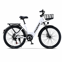 Vélo électrique de montagne en acier à haute teneur en carbone 26 pouces pour adultes avec porte-bagages arrière, garde-boue, frein à disque, batterie au lithium sans balais 36V 400W
