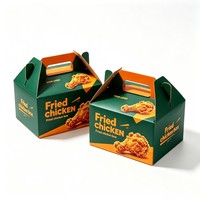 Boîtes à poulet frit anti-graisse en gros avec poignée – Contenants à emporter pour la restauration rapide – Emballage personnalisé pour snacks et frites