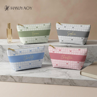 Sacs de maquillage personnalisés en gros avec nom imprimé en forme de cœur, pochettes cosmétiques en toile à pois multicolores, vente en gros OEM, texte et logo personnalisés, portables