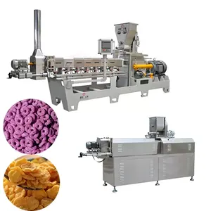 Industrial twin screw extruder breakfast cereal flaking kellogg corn flakes machine corn line flake cereal making machine