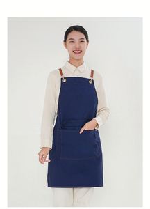 Workwear Cotton Sleeveless Bib <b>Apron</b> with Waist for Milk Tea Barista Fashion Men and Women Eco-Friendly <b>Kitchen</b> Use - Product Image 3