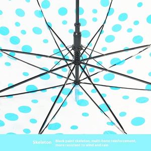 Parapluie transparent épaissi à pois frais, petit format, automatique, avec longue poignée, pour enfants, idéal pour les stands de rue, vente en gros - Product Image 4