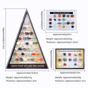 Piedra Semipreciosa <span class=keywords><strong>de</strong></span> Cristal Natural Transfronteriza, 36 <span class=keywords><strong>Tipos</strong></span> <span class=keywords><strong>de</strong></span> Especímenes Minerales, Pulidos Triangulares, para Educación Científica Infantil - Product Image 4