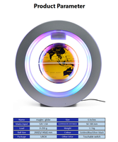 Nouvelle rotation lévitation magnétique flottant 7 pouces monde Globe lumière pour décor cadeau Promotion ornement