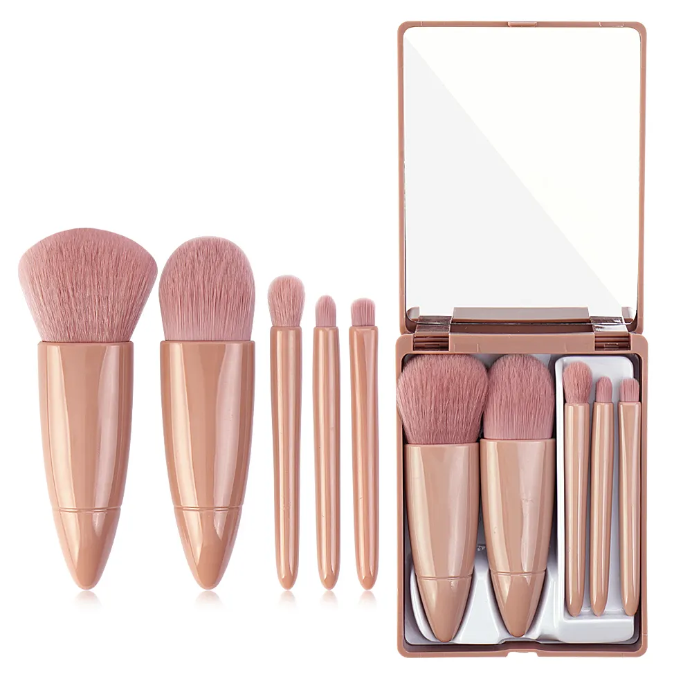 Maange Brand Pink Mini Makeup Brush Set With Mirror Case