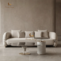 Canapé minimaliste design, rembourré et confortable, pour salon de villa, meubles personnalisés pour la maison, ensemble de canapés en tissu incurvé de luxe
