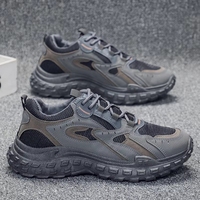 Chaussures décontractées pour hommes personnalisées en maille à semelle épaisse et amortie, à lacets, respirantes, été-automne, vente directe d'usine OEM, vente en gros
