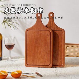 Ebony Solid Wood Steak Board Rectangle Kitchen Cutting Board For Party And Daily Use - Product Image 4