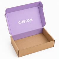 Boîte d'expédition en carton ondulé personnalisée à faible MOQ avec logo imprimé pour cosmétiques, recyclable, pour envoi aérien
