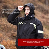 Ensemble imperméable réfléchissant personnalisé en polyester pour moto/vélo électrique, veste et pantalon de pluie pour homme, livreur