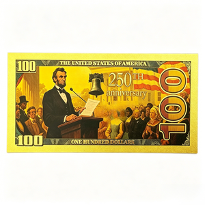 Billets de banque commémoratifs en plastique dorés du 250e anniversaire de Lincoln des États-Unis pour collection - Product Image 5