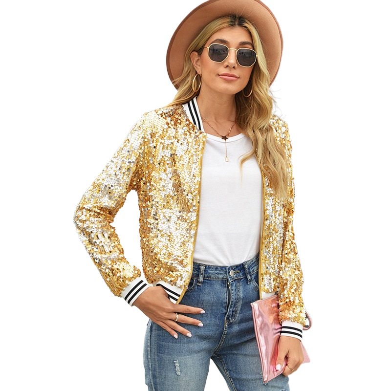 ladies gold sequin jacket