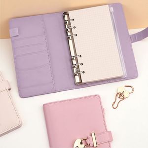A5 Eco-Friendly PU Leather Hardcover Planner Custom <b>Diary</b> Notebook with Thread Sewing Binding and Lock - Product Image 4