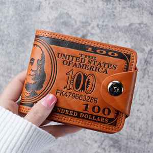 Dompet Kartu Bergaya Retro Terinspirasi Bisnis dengan Pola Karakter Timbul Lipat Dolar AS, Banyak Slot Kartu, Dompet Pengemudi - Product Image 3