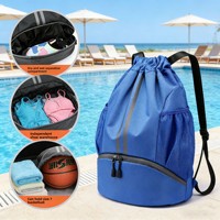 Sac de rangement portable à cordon pour ballons de sport (basket, football, natation, chaussures de foot) D5693