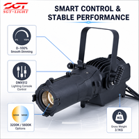 Mini projecteur LED Leko 60W, lumière chaude et froide, faisceau de 19-30 degrés, AC100-230V, DMX512, luminaire léger pour parc d'attractions