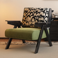 Fauteuil simple en bois massif, style français antique, design mi-siècle, confortable, pour salon, balcon, idéal pour cafés et maison