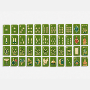 Juego de Mahjong Americano Neo Deco Premium Personalizado, 160 Fichas, Verde Aguacate, Acrílico Grabado, Pintado a Mano, Art Deco, Entretenimiento - Product Image 4