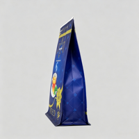 Sachet d'emballage de thé personnalisé imprimé avec soufflet latéral, fond plat à quatre soudures, thermoscellable, qualité alimentaire, OEM ODM