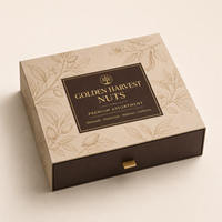 Kerstdatumverpakkingen op maat, elegante luxe geschenkdozen voor diverse snacks, koekjes, gedroogd fruit en noten.
