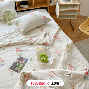 Edredón de Verano de Algodón Tejido con Estampado de Dibujos Animados, Fibra de Soya, Lavable a Máquina, Manta Fina para Niños para Aire Acondicionado - Product Image 3