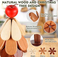 Usine directe créative ménage arbre de noël en bois dessous de plat ensemble plats chauds tapis de table avec support et étoile décor pour les vacances