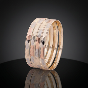 Wholesale 3 Tone Plated <b>Bangles</b> Tri Color Brass Fashion Jewelry Turkey Brass Rose Gold Silver <b>Bangles</b> Trendy Multi Tone Jewelry - Product Image 2