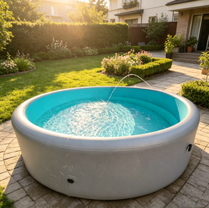 <span class=keywords><strong>Piscine</strong></span> gonflable ronde, grande <span class=keywords><strong>piscine</strong></span> hors sol pliable pour une utilisation familiale dans la cour - Product Image 1