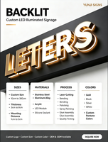 Letrero Luminoso de Acero Inoxidable con Retroiluminación LED y Logotipo 3D Personalizado para Empresas, Multicolor, Publicitario, para Edificios