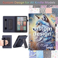 Casing Kindle Flip desain kustom untuk Kindle Basic 12 generasi 6 inci sampul buku elektronik magnetik dudukan tali tangan