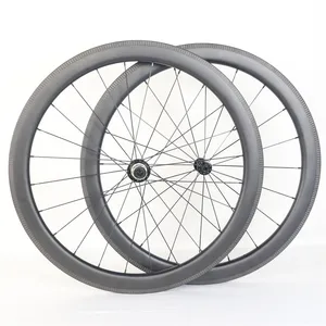 Großhandel fahrrad teile zubehör räder-700C Carbon Rennrad räder Tiefe 50mm 3K Twill Fahrrad teile Zubehör für V-Bremse Rennrad verwenden Fahrrad rad