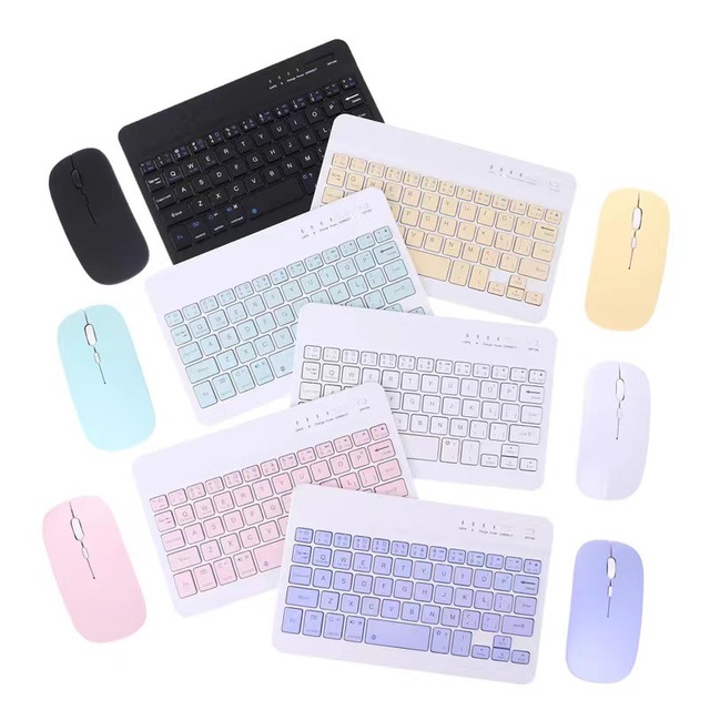 Hot Sale Popular Design Battery Model 2.4G Colorfu Blue Tooth Wireless Portable Durable Laptop Keyboard and Mouse Combo Set