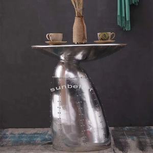 Mesa de centro de aluminio personalizada para sala de estar, mesa auxiliar de aviación, mesas inteligentes de esquina de <span class=keywords><strong>Metal</strong></span>, muebles de estilo <span class=keywords><strong>Industrial</strong></span> <span class=keywords><strong>Retro</strong></span> - Product Image 2