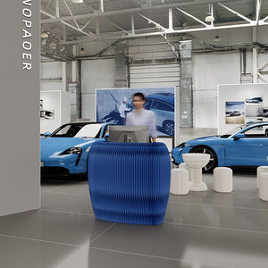 Bureau <span class=keywords><strong>de</strong></span> réception moderne pliable à montage rapide, écologique, multi-usage, en papier kraft, pour bureau, salon professionnel, événement, hôtel, mariage - Product Image 5