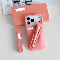 Étui pour téléphones Apple, style rouge à lèvres et brillant à lèvres Rhod, silicone, couverture intégrale pour iPhone 11/12/13/14/15/16 Pro Max et Plus