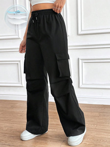 <span class=keywords><strong>Pantaloni</strong></span> da Lavoro da Donna Nuovo Stile Spicy Girl a Vita Alta e Gamba Larga con Tasche Multiple, <span class=keywords><strong>Pantaloni</strong></span> Casual - Product Image 5