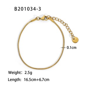 Aretas-pulsera minimalista de cadena de hueso de serpiente, acero inoxidable 316, chapado en oro de 18K, elegante - Product Image 6
