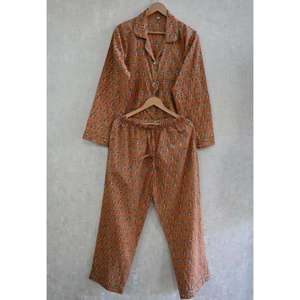 Conjunto de Pijama de Algodón Estampado para Mujer, Ropa de Dormir Suave, Cómoda y Transpirable, Ropa de Casa Informal para Uso Diario - Product Image 2