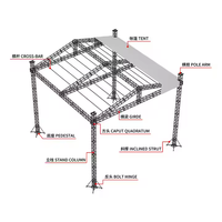 Structure de scène en aluminium pour événements extérieurs, système de toit de support en treillis noir personnalisé à montage facile
