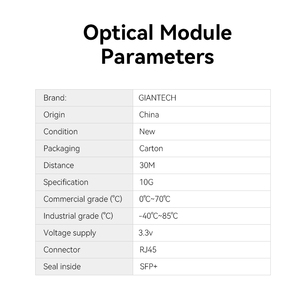 Module de fibre optique GIANTECH SFP+ 10G SC 10GbE Port 30M RJ45 compatible avec de nombreuses marques - Product Image 1