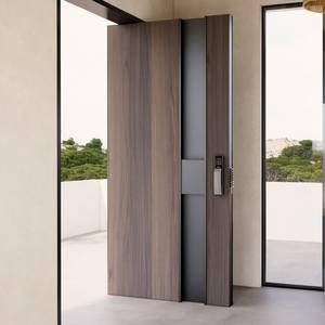 Puertas Pivotantes de Madera de Estilo Europeo para Entrada Principal de Villa, Puertas Exteriores Modernas de Madera de Nogal para Casa - Product Image 1