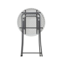 Ensemble de table à manger pliable en tube d'acier HDPE léger pour usage extérieur, résistant aux UV et durable