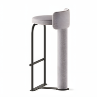 Tabouret de bar en flanelle moderne en gros, tabouret de bar design simple et créatif, tabouret de bar en acier carbone pour comptoir