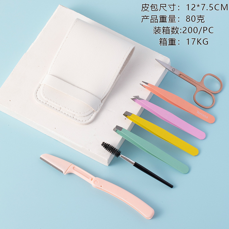 7-piece set of pocket-colored eyebrow clips