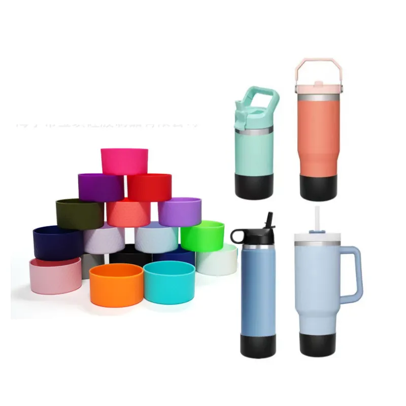 Logotipo personalizado 30oz 40oz Silicone Bumper Boot forQuencher Adventure Tumbler Protective Water Bottle Bottom Sleeve Cover