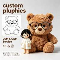 Boneka Teddy Bear Coklat Kustom Grosir OEM dengan Kacamata Geek, Boneka Teddy Bear Klasik, Figur Boneka Teddy Bear