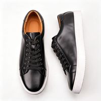 Chaussures blanches rétro pour hommes en cuir véritable à semelle souple, grandes tailles, faible MOQ