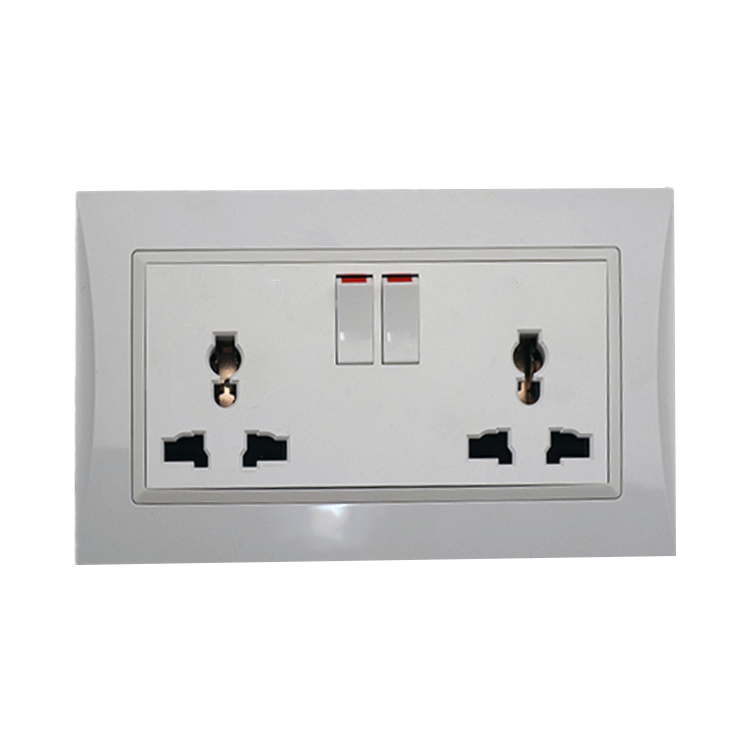 VNX BS UK Standard White Wall Switch Socket Full Pc Single Twin 13A Plug Outlet Double Charge Good Quality Universal Socket