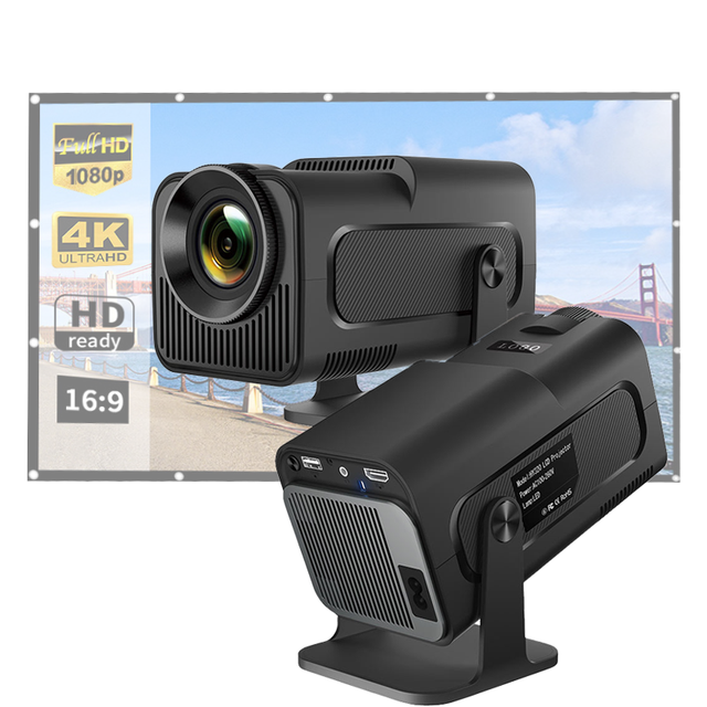 HY320 Portable Android 11 Projector Full HD 1080P with 4K UHD Support Allwinner H713 LCD Lamp for Home Use