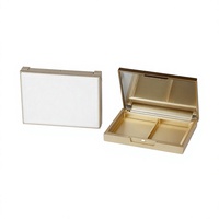 Boîte à fards à paupières et poudres cosmétiques transparente Yanxing avec miroir double grille carré en plastique ABS